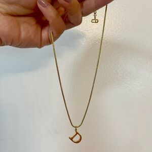 𝐂𝐡𝐫𝐢𝐬𝐭𝐢𝐚𝐧 𝐃𝐢𝐨𝐫 “𝐃“ Gold Tone Necklace. Guaranteed Genuine.